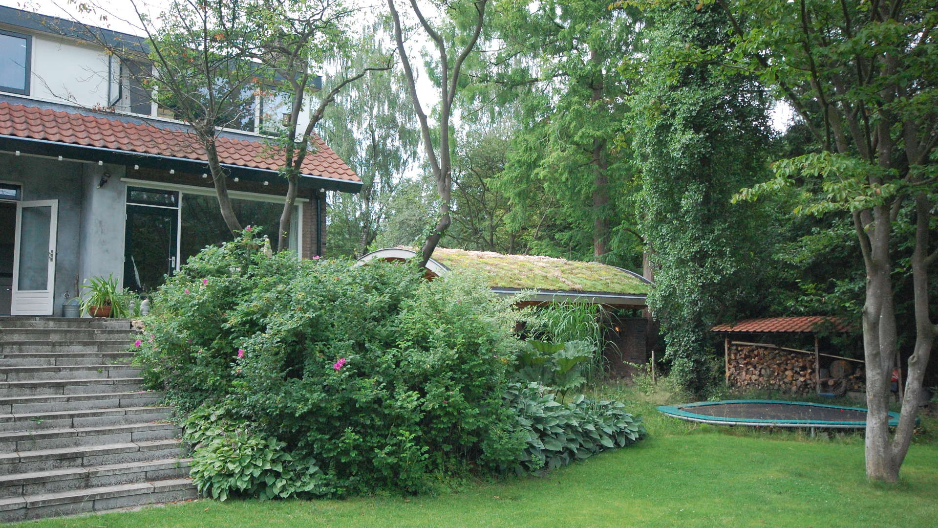 Architectuur Ontwerp Dubbele Carport Begroeid Dak Overijssel ©Tijmen Bos Architecten