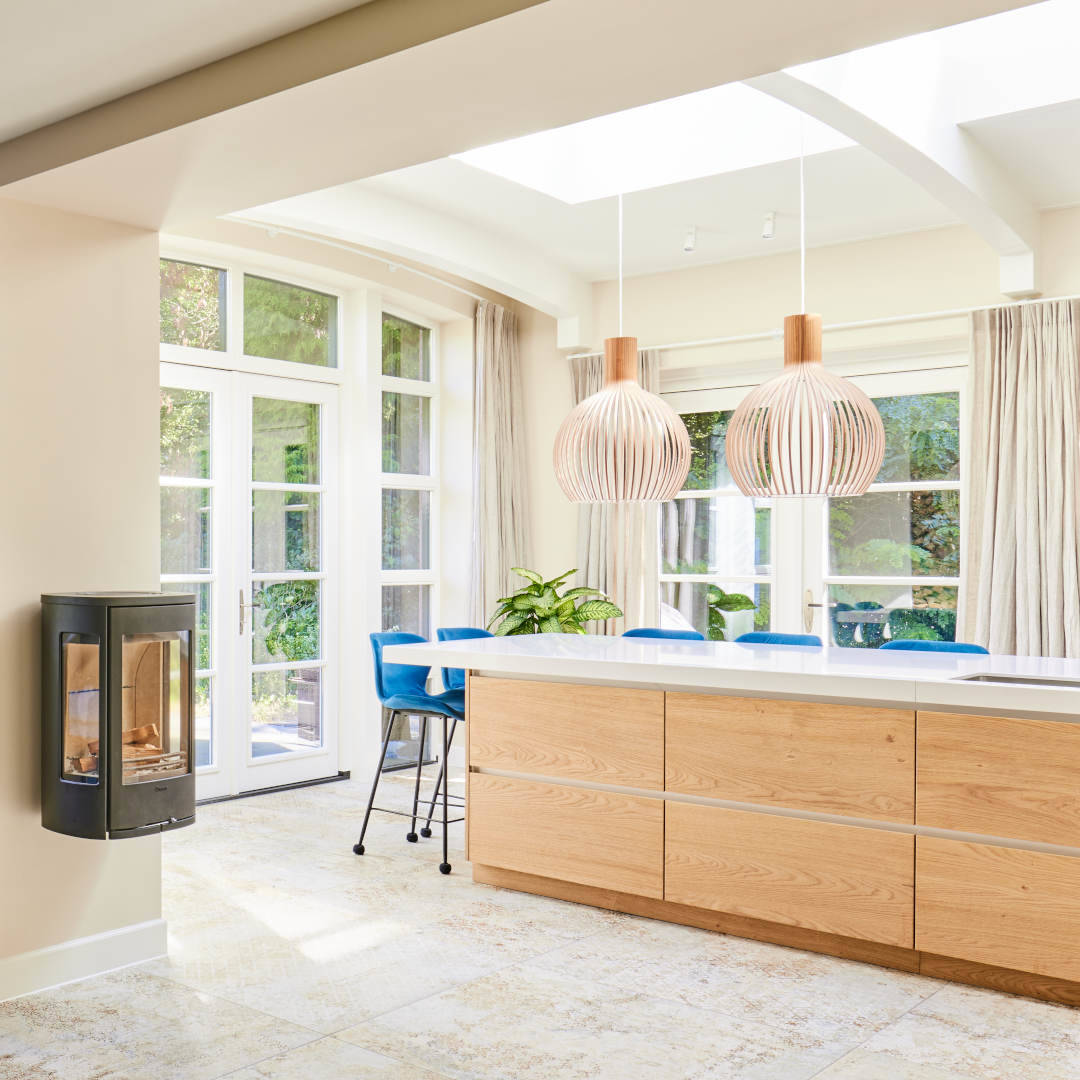 Aanbouw Woonkeuken Kookeiland Modern Landelijk Lichtstraat ©Tijmen Bos Architecten