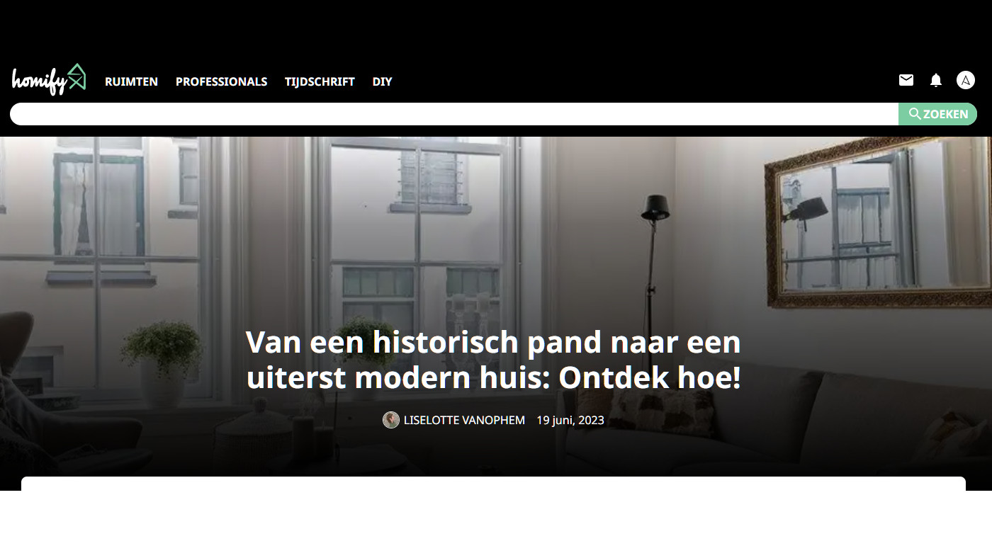 Publicatie : Homify over loft in historisch pand