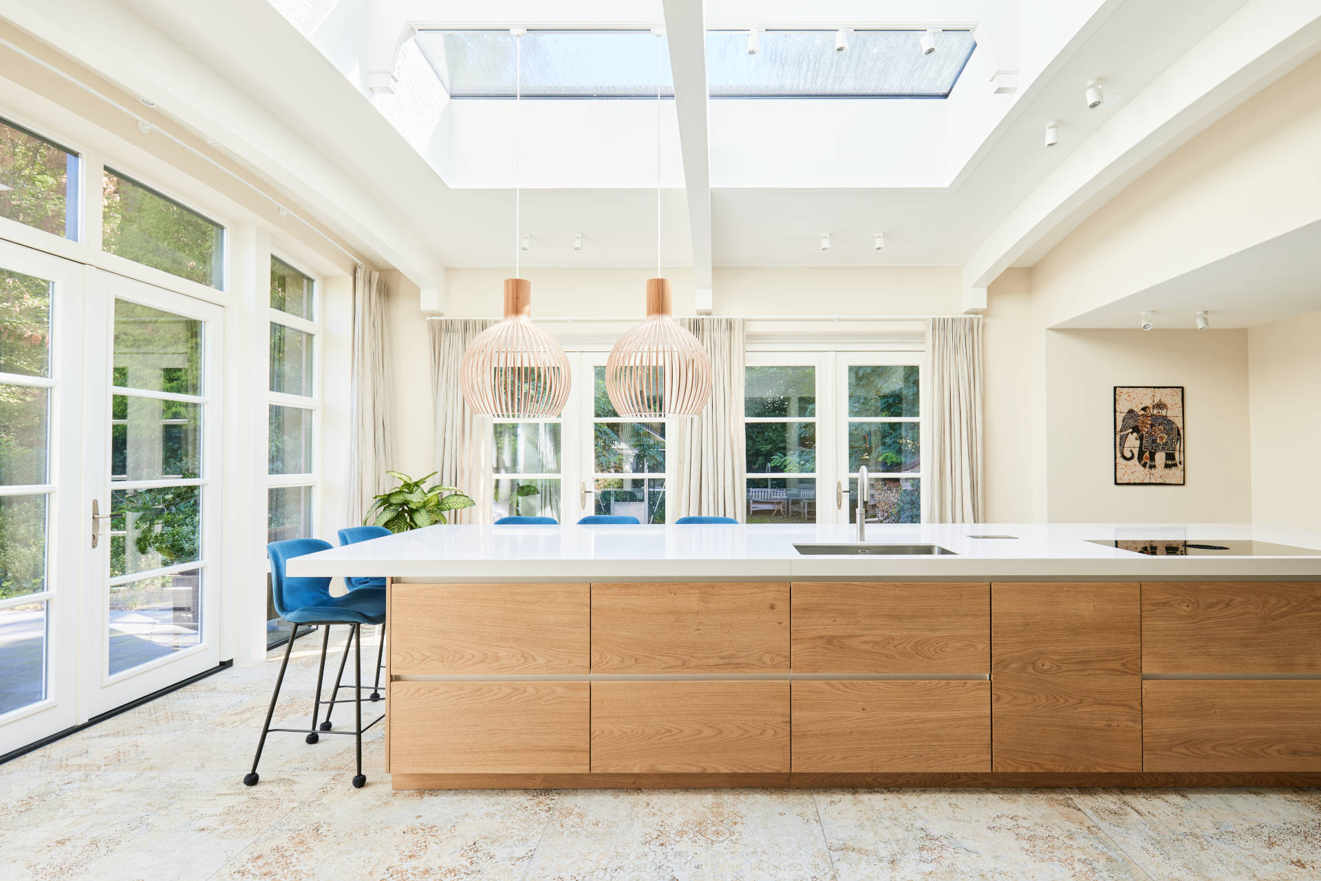 Aanbouw Woonkeuken Daglicht Kookeiland Lichtstraat ©Tijmen Bos Architecten